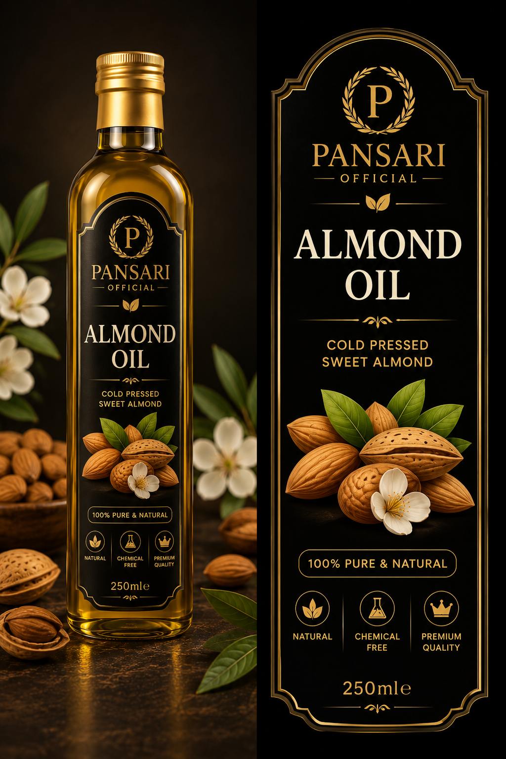 Pansari Almond Oil – Cold Pressed Sweet Almond