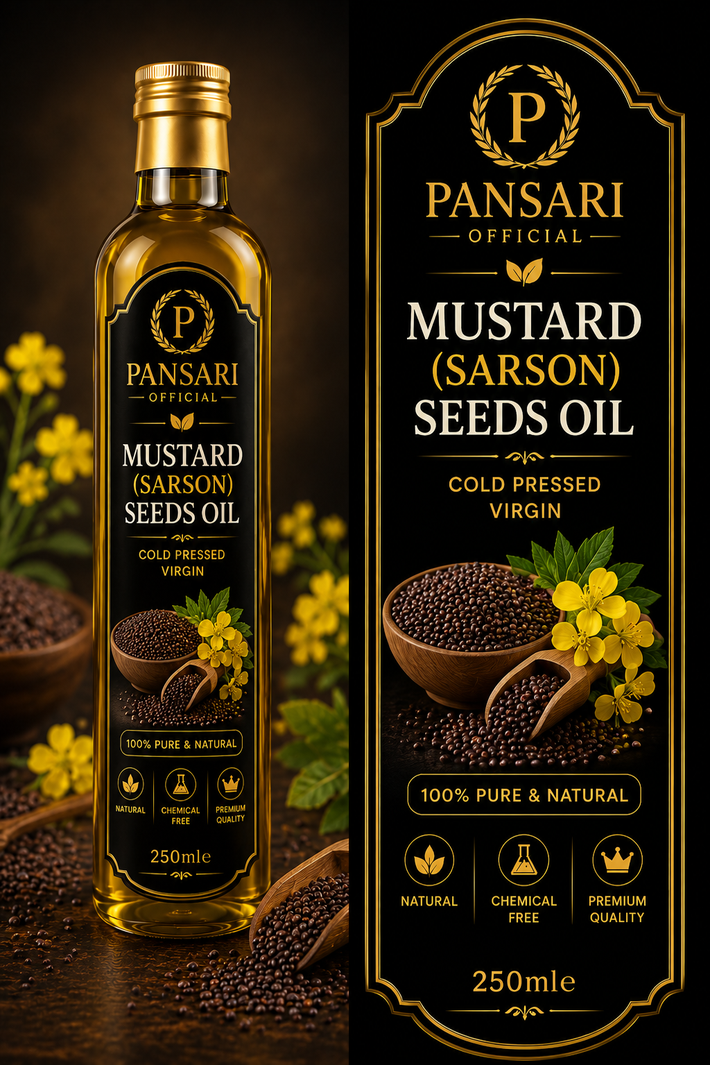 Pansari Mustard (Sarson) Seeds Oil – Cold Pressed Virgin