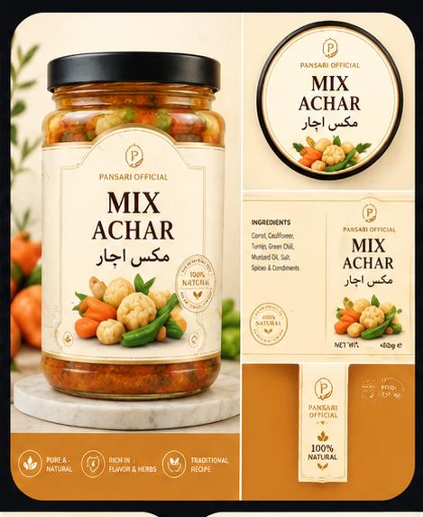 Pansari Mix Achar – Traditional Mixed Vegetable Pickle